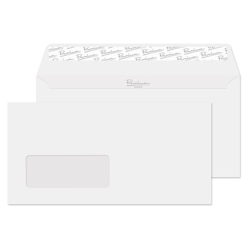 Blake Premium Business Brilliant White Window Peel & Seal Wallet 110X220mm 120G Pk500 Code 37884 3P Blake Envelopes