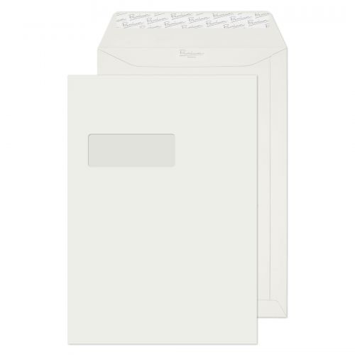 Blake Premium Business Brilliant White Wove Window P&S Pocket 324X229 120G Pk250 Code 37892 3P
