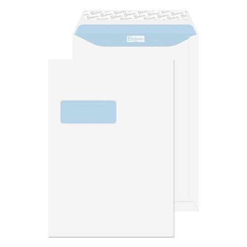 Blake Premium Office Ultra White Window Peel & Seal Pocket 352X250mm 120Gm2 Pack 250 Code 38116 3P Blake Envelopes