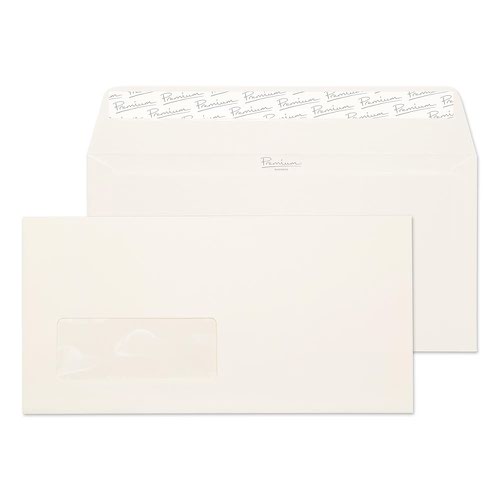 Blake Premium Business High White Laid Window Peel & Seal Wallet 110x220mm 120gsm Pack 25 Code 39264