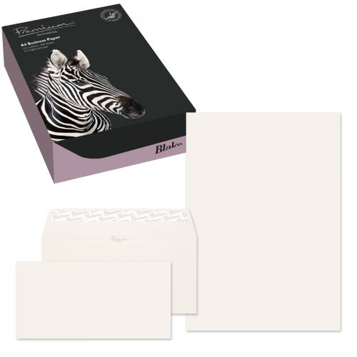 Blake Premium Business SOHO High White Laid 120gsm Paper A4 Pk250 and Envelopes DL Pk50 Code 39670