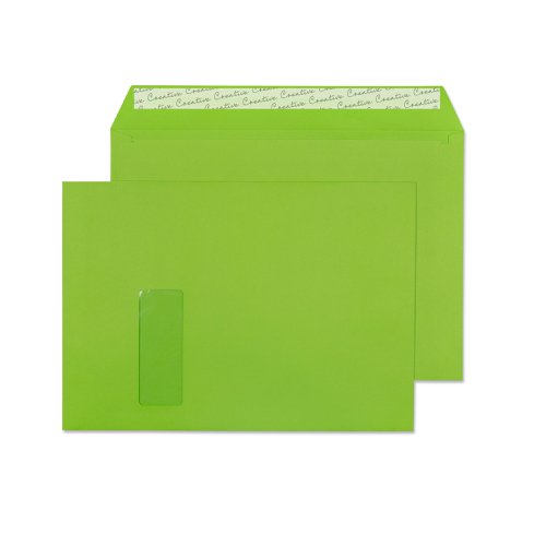Blake Creative Colour Lime Green Peel and Seal Wallet Window C4 229x324mm 120gsm (Pk 250) Code 407W