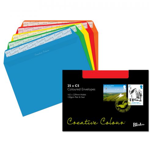 Blake Creative Colour Assorted Peel & Seal Wallet 162x229mm 120gsm Pack 25 Code 45123
