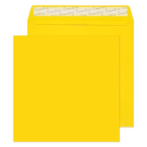 Blake Creative Colour Banana Yellow Peel & Seal Square Wallet 220X220mm 120Gm2 Pack 250 Code 503 3P  604504