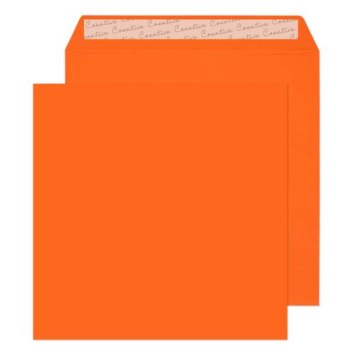 Blake Creative Colour Pumpkin Orange Peel & Seal Square Wallet 220X220mm 120Gm2 Pack 250 Code 505 3P  604505