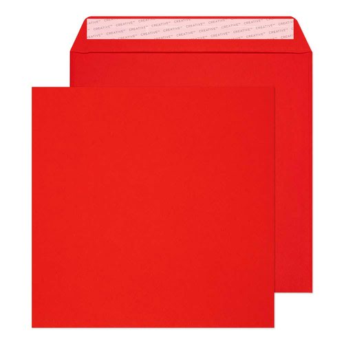 Blake Creative Colour Pillar Box Red Peel & Seal Square Wallet 220X220mm 120Gm2 Pack 250 Code 506 3P  604506