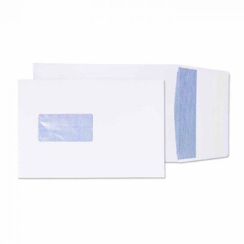 Blake Purely Packaging Pocket Gusset Envelope C5 Peel and Seal Window 25mm Gusset 120gsm White (Pack 125) - 6001