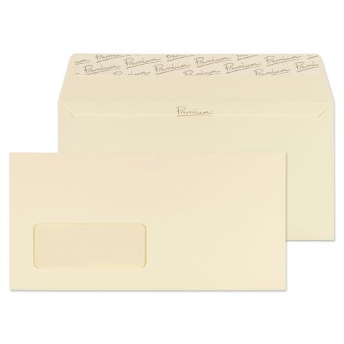 Blake Premium Business Wallet Window Peel and Seal Cream Wove DL 110x220mm 120gsm (Pk 25) Code 61264