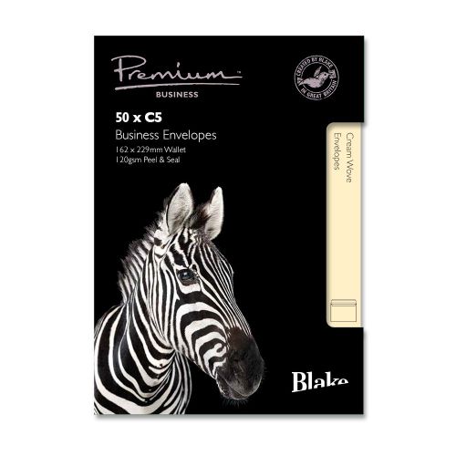 Blake Premium Business Wallet Envelope C5 Peel and Seal Plain 120gsm Cream Wove (Pack 50) - 61455 Plain Envelopes 35386BL