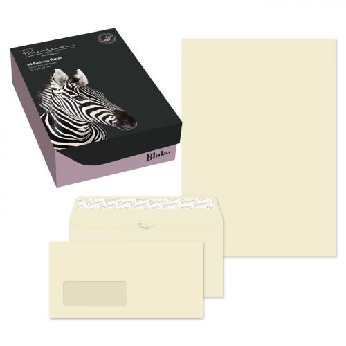 Blake Premium Business SOHO Cream Wove 120gsm Paper A4 (Pack 250) Envelopes DL (Pack 50) Code 61670