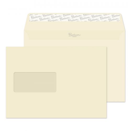 Blake Premium Business Wallet Window Peel and Seal Cream Wove C5 162x229mm 120gsm (Pk500) Code 61708