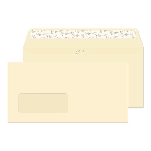 Blake Premium Business Cream Wove Window Peel & Seal Wallet 110X220mm 120Gm2 Pack 500 Code 61884 3P Blake Envelopes