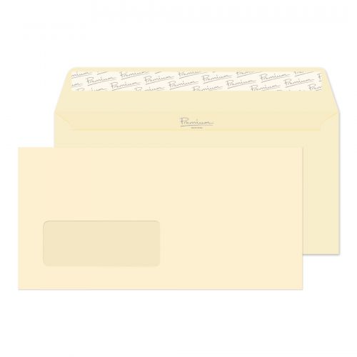 Blake Premium Business Wallet Window Peel and Seal Cream Wove DL 110x220mm 120gsm (Pk500) Code 61884