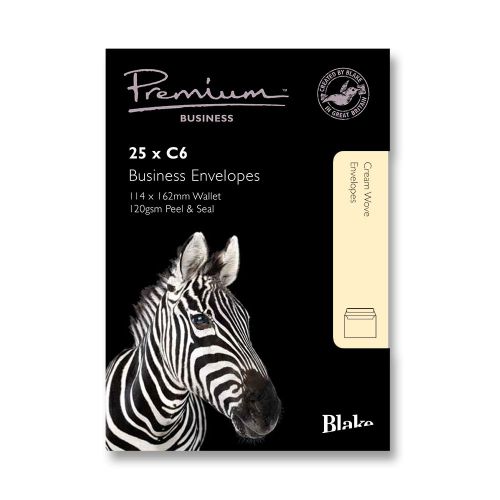 Blake Premium Business Cream Wove Peel & Seal Wallet 114X162mm 120Gm2 Pack 25 Code 64154 3P Blake Envelopes