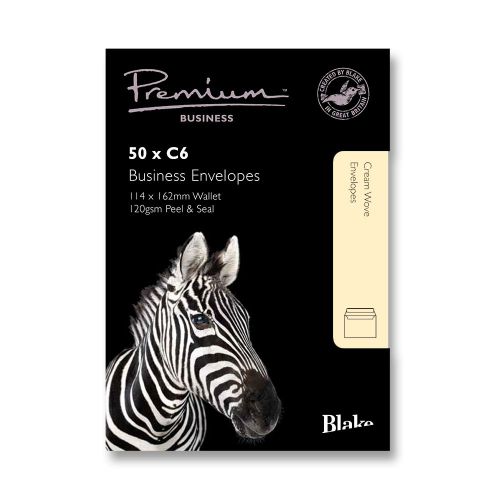 Blake Premium Business Cream Wove Peel & Seal Wallet 114X162mm 120Gm2 Pack 50 Code 64155 3P Blake Envelopes