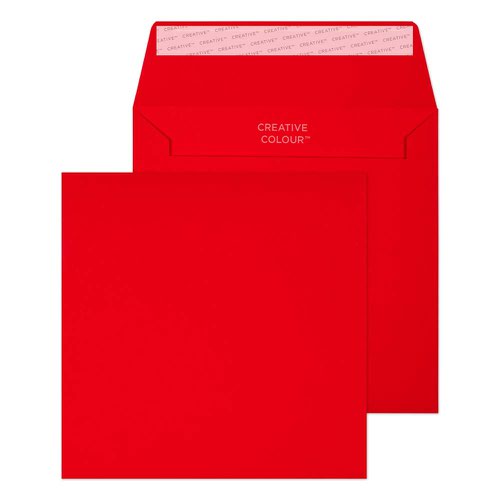 Blake Creative Colour Pillar Box Red Peel & Seal Wallet 155x155mm 120gsm Pack 500 Code 706