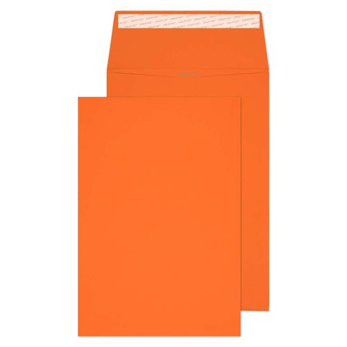 Blake Creative Colour Pumpkin Orange Peel & Seal Gusset Pocket 324x229mm 140gsm Pack 125 Code 9050