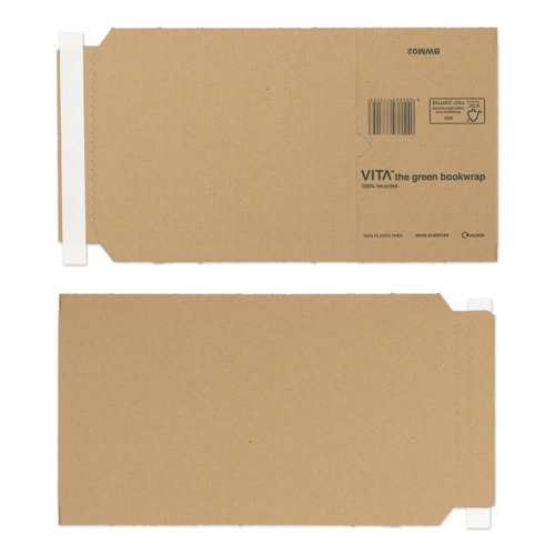 Blake Vita Green Bookwrap Manilla Peal & Seal 217x155x52mm Pack 25 Code BWM02