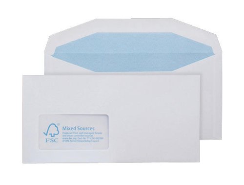 Blake Environmental White Window Gummed Mailer 114x229mm 90gsm Pack 1000 Code FSC374