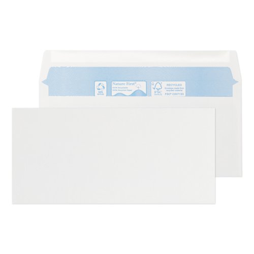 Blake Environmental White Gummed Wallet 102x216mm 90gsm Pack 1000 Code FSC700