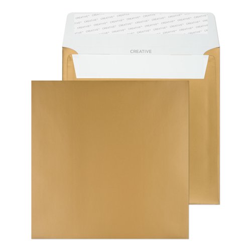 Blake Creative Shine Metallic Gold Peel & Seal Squ are Wallet 160X160mm 130Gm2 Pack 500 Code M613 3P