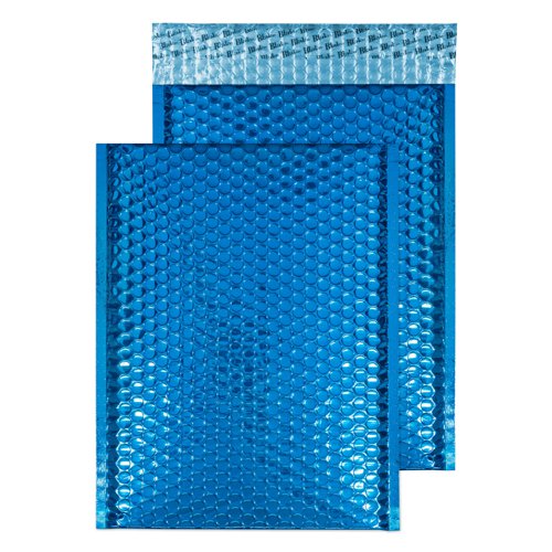 Blake Colour Packaging Peacock Blue Peel and Seal Metallic Bubble 320 x 240mm 70Mu Pack 100 Code MBBLU324