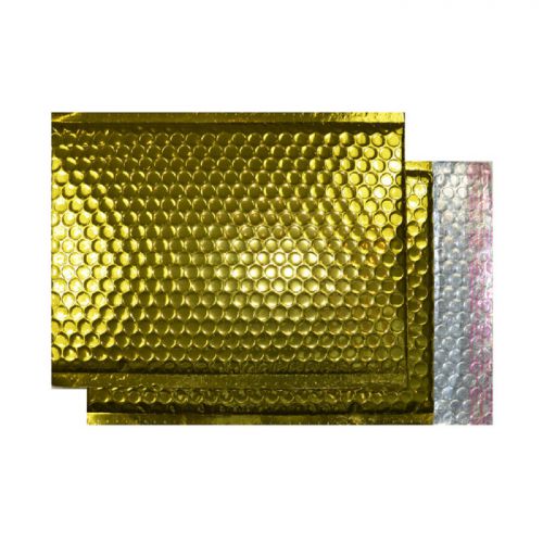605202 | Putting the WOW factor back into padded envelopes! An eye catching array of snazzy laminated padded bubble envelopes with a distinctive reflective metallic finish. (Please note all dimensions are internal)