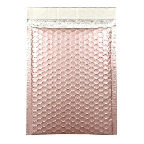 Blake Colour Packaging Rose Gold Peel and Seal Metallic Gloss Bubble 450 x 324mm 70Mu Pack 50 Code MBRG450