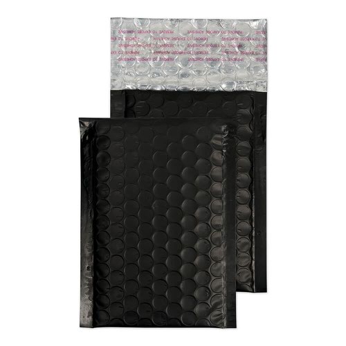 Blake Purely Packaging Jet Black Peel & Seal Pocket 90x145mm 70Mu Pack 100 Code MTB90 Padded Bags EN1236