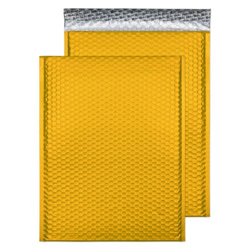 Blake Colour Packaging Egg Yellow Peel and Seal Metallic Matt Bubble 450 x 324mm 70Mu Pack 50 Code MTEY450