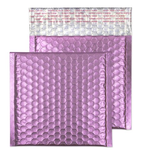 Blake Colour Packaging Candy Pink Peel and Seal Metallic Matt Bubble 165 x 165mm 70Mu Pack 100 Code MTP165