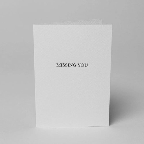 Blake Note Cards Pure White Sienna Missing You Notecard 148 x 150mm 300gsm Pack 5 Code NCA2243/5