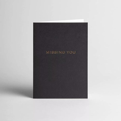 Blake Note Cards Black Sienna Missing You Notecard 148 x 105mm 330gsm Pack 5 Code NCA2250/5