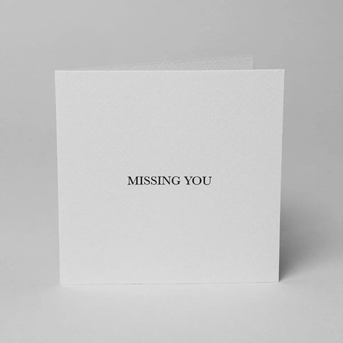 Blake Note Cards Pure White Sienna Missing You Notecard 150 x 150mm 300gsm Pack 5 Code NCA2343/5