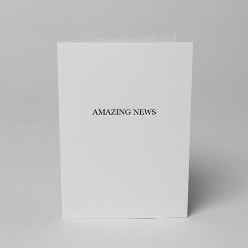 Blake Note Cards Pure White Sienna Amazing News Notecard 148 x 150mm 300gsm Pack 5 Code NCA4243/5