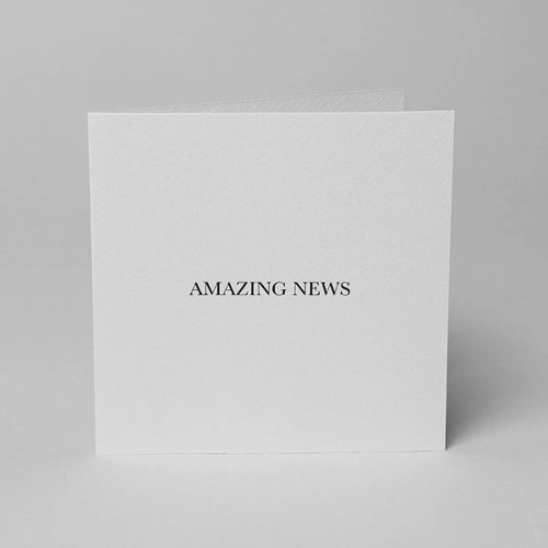 Blake Note Cards Pure White Sienna Amazing News Notecard 150 x 150mm 300gsm Pack 5 Code NCA4343/5