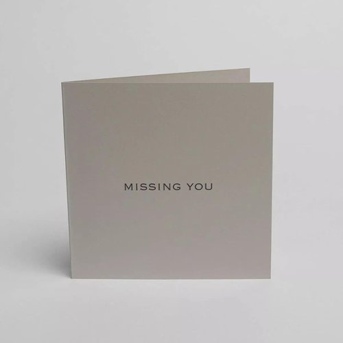 Blake Note Cards Storm Grey Indigo Missing You Notecard 150 x 150mm 270gsm Pack 5 Code NCB2325/5