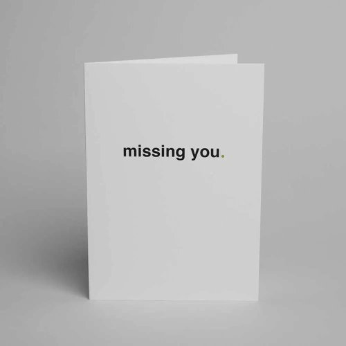Blake Note Cards Ice White Wove Sage Missing You Notecard 148 x 105mm 330gsm Pack 10 Code NCC2200/10