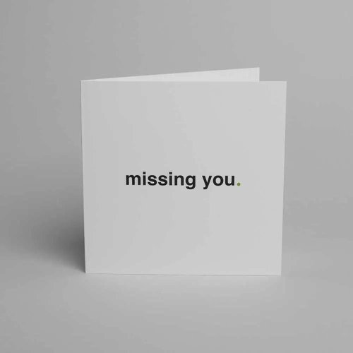 Blake Note Cards Ice White Wove Sage Missing You Notecard 150 x 150mm 330gsm Pack 10 Code NCC2300/10