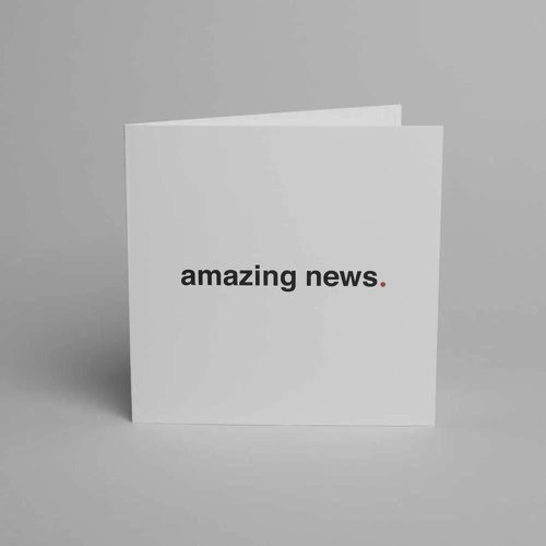 Blake Note Cards Ice White Wove Sage Amazing News Notecard 150 x 150mm 330gsm Pack 10 Code NCC4300/10