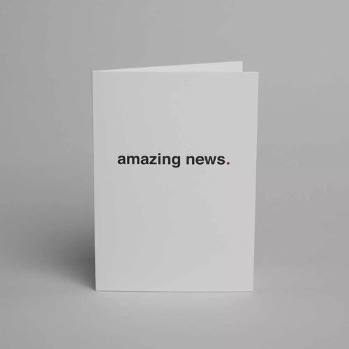 Blake Note Cards Ice White Wove Sage Amazing News Notecard 127 x 176mm 330gsm Pack 10 Code NCC4400/10