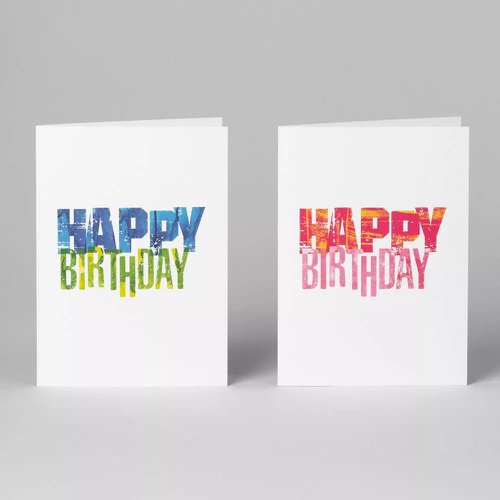 Blake Note Cards Ice White Wove Happy Birthday Notecard 148 x 105mm 330gsm Pack 10 Code NCD9200/10