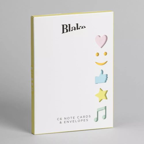 Blake Note Cards Ice White Wove Exclusive Emotions Notecard 148 x 105mm 330gsm Pack 5 Code NCE8200/5