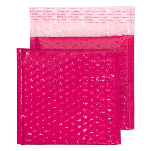 605339 Blake Purely Packaging Pink Neon Gloss Peel & Seal Square Wallet 165X165mm 70Mu Pk100 Code Ngp165 3P