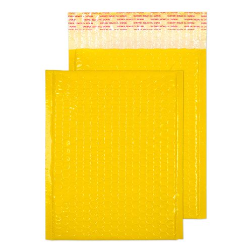 Blake Purely Packaging Yellow Neon Gloss Peel & Seal Pocket 250x180mm 70Mu Pack 100 Code NGY250