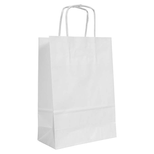 Blake Purely Packaging White Carrier Bag 180x80mm 80gsm Pack 300 Code PCT510