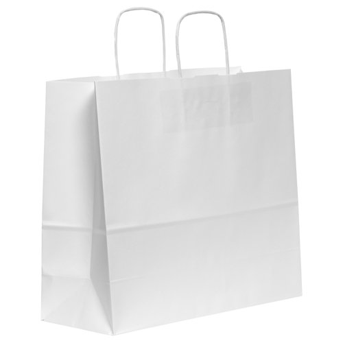 Blake VITA White  Twist Handled Carrier Bag 340 x 120mm 100gsm Pack 150 Code PCT550