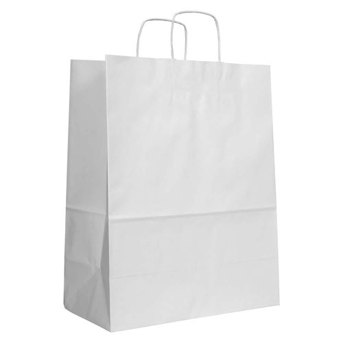 Blake Purely Packaging White Carrier Bag 350x180mm 100gsm Pack 100 Code PCT570