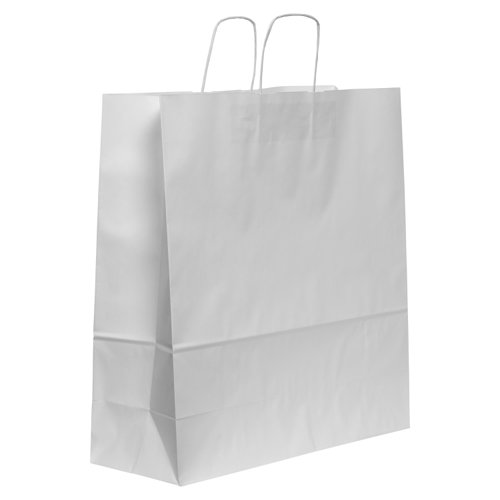 Blake VITA White  Twist Handled Carrier Bag 450 x 170mm 100gsm Pack 150 Code PCT580