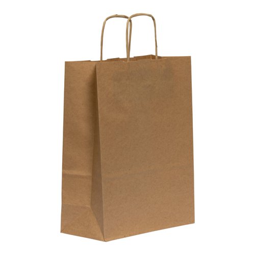 Blake VITA Brown  Twist Handled Carrier Bag 220 x 100mm 90gsm Pack 300 Code PCT620